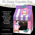 3D Xmas Penguin Milk Carton Cupcake or Treat Box Mini Kit