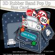 3D Vw Beetle Car Rubber Band Pop Up Box Card
