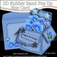 3D Pretty Roses Rubber Band Pop Up Box Card