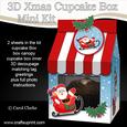 3D Xmas Santa's Sleigh Milk Carton Cupcake or Treat Box Mini