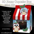 3D Xmas Little Hoot Owl Milk Carton Cupcake or Treat Box