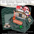 3D Rolls Royce Car Rubber Band Pop Up Box Card