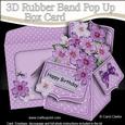 3D Pretty Violas Rubber Band Pop Up Box Card
