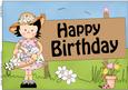 A4 Girlz Suzi's Flowers Birthday Card Topper
