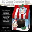 3D Xmas Santa Milk Carton Cupcake or Treat Box Mini
