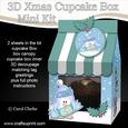 3D Xmas Penguin Milk Carton Cupcake or Treat Box Mini Kit