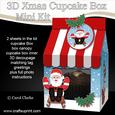 3D Xmas Sledging Santa Milk Carton Cupcake or Treat Box