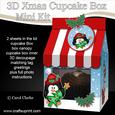 3D Xmas Penguin Milk Carton Cupcake or Treat Box Mini Kit