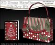 3D Spots Stripe & Holly Xmas Handbag Treat or Favour Box Kit