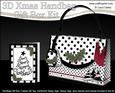 3D Dots Trees & Holly Xmas Handbag Treat or Favour Box Kit