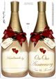 Large Dl Husband Anniversary Champagne Bottle Shaped Card