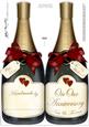 Large Dl Husband Anniversary Champagne Bottle Shaped Card