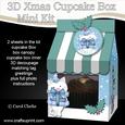 3D Xmas Cute Cat Milk Carton Cupcake or Treat Box Mini Kit