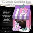 3D Xmas Penguin Milk Carton Cupcake or Treat Box Mini Kit