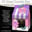 3D Xmas Santa Milk Carton Cupcake or Treat Box Mini