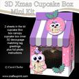 3D Xmas Little Hoot Owl Milk Carton Cupcake or Treat Box