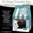 3D Xmas Westie Dog Milk Carton Cupcake or Treat Box Mini Kit