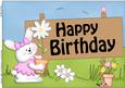 A4 Little Bunny's Flower Birthday Card Topper