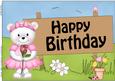 A4 Teddy Tess's Rose Birthday Card Topper