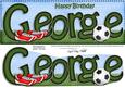 Large Dl Birthday George Football Card & 3D Decoupage