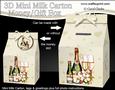 3D Champagne & Flowers Carton Money or Treat Box Mini Kit