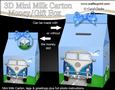 3D Vw Campervan Milk Carton Money or Treat Box Mini Kit