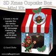 3D Xmas Robin Milk Carton Cupcake or Treat Box Mini Kit