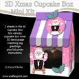 3D Xmas Santa Milk Carton Cupcake or Treat Box Mini