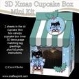 3D Xmas Cute Cat Milk Carton Cupcake or Treat Box Mini Kit