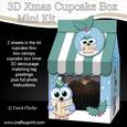 3D Xmas Hoot Owl Milk Carton Cupcake or Treat Box Mini Kit