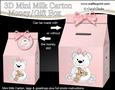 3D New Baby Girl Milk Carton Money or Treat Box Mini Kit