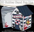 3D Beach Hut Rubber Band Pop Up Card