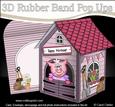 3D Zoe Piggy Barn Rubber Band Pop Up Card