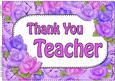 A4 Thank You Teacher Time for Roses Card Topper