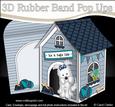 3D Jock Westie Dog Kennel Rubber Band Pop Up Card