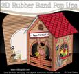 3D Coco Donkey Stable Rubber Band Pop Up Card