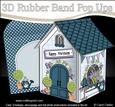 3D Little Country Cottage Rubber Band Pop Up Card