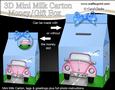 3D Vw Beetle Milk Carton Money or Treat Box Mini Kit