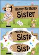 A5 Girlz Happy Birthday SISTER Scallop Corners & Pyramage