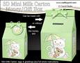 3D New Baby Kitty Kat Milk Carton Money or Treat Box