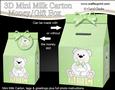 3D New Baby Teddy Milk Carton Money or Treat Box Mini Kit