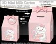3D New Baby Girl Kitty Kat Milk Carton Money or Treat Box