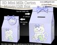 3D New Baby Boy Kitty Kat Milk Carton Money or Treat Box