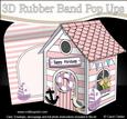 3D Beach Hut Rubber Band Pop Up Card