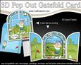 3D Old Man Bert Plays Golf Pop Out Gatefold Card Kit