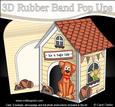 3D Rusty Dog's Kennel Rubber Band Pop Up Card