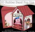 3D Ziggy Piggy's Barn Rubber Band Pop Up Card