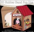 3D Milly Moo Cow's Barn Rubber Band Pop Up Card