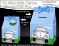 3D Vw Beetle Milk Carton Money or Treat Box Mini Kit
