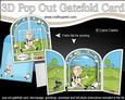 3D Old Man Bert Plays Rugby Pop Out Gatefold Card Kit